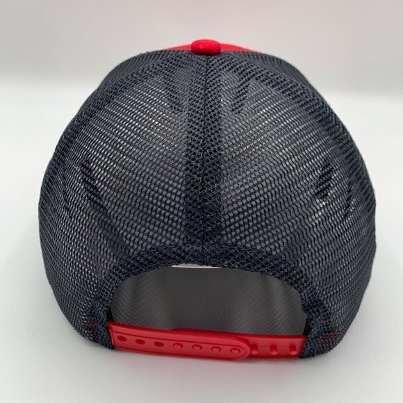 Los Angeles Angels Red Navy Blue New Era Low Profile Snapback Trucker Hat New - Picture 3 of 6